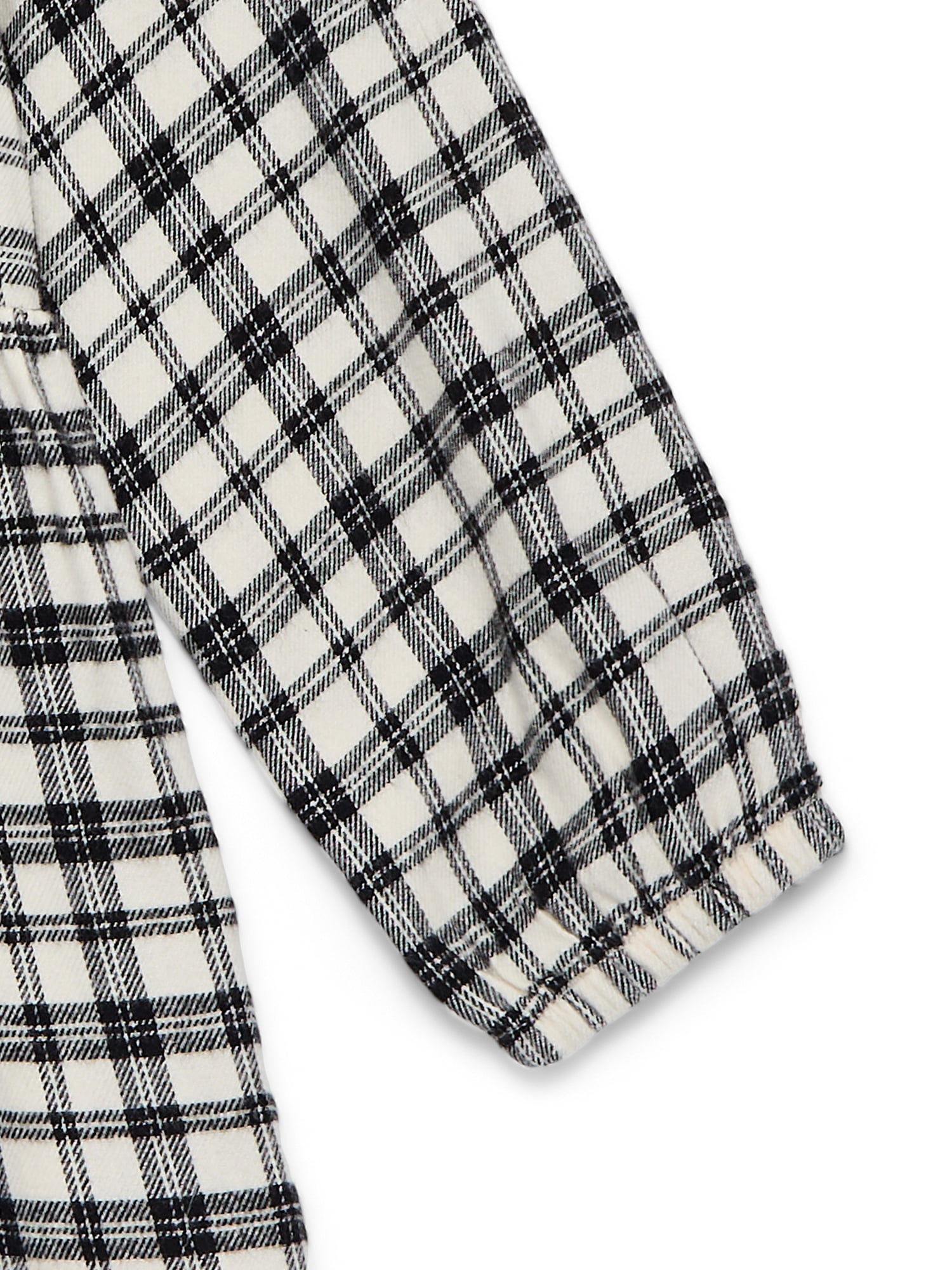 Wonder Nation Toddler Girls' Flannel Shirtdress with Long Sleeves, Sizes 12M-5T