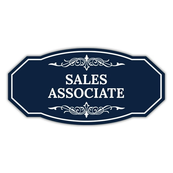 Signs ByLITA Victorian Sales Associate Graphic Sign (Navy Blue / White) - Large