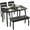 Black, variant on 4-Piece Dining Table Set - Kitchen Table With Upholstered Bench & 2 Chairs, Space-Saving for Apartments (Black/Grey/Brown)