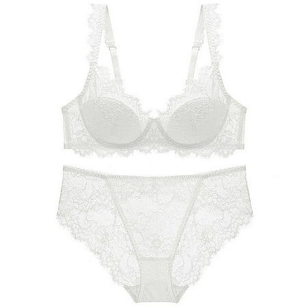 Augper Wholesale Thin Sponge Transparent Bra with Large Chest and Small Lace Women s SexyGather and Lift for Breathability Lingerie Bra Set