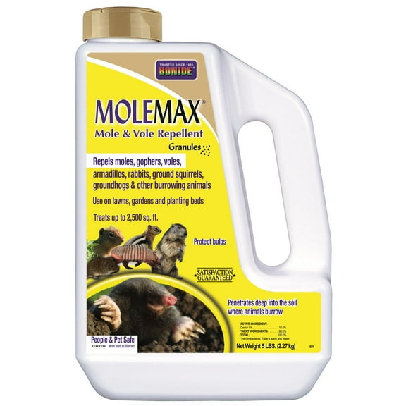 Bonide MoleMax Mole & Vole Repellent Granules, 5 lbs. Ready-to-Use Mole Control Deterrent