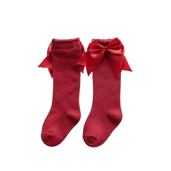 Bmnmsl Baby Below Knee Socks Bow Decor Stockings Breathable Clothing Accessory