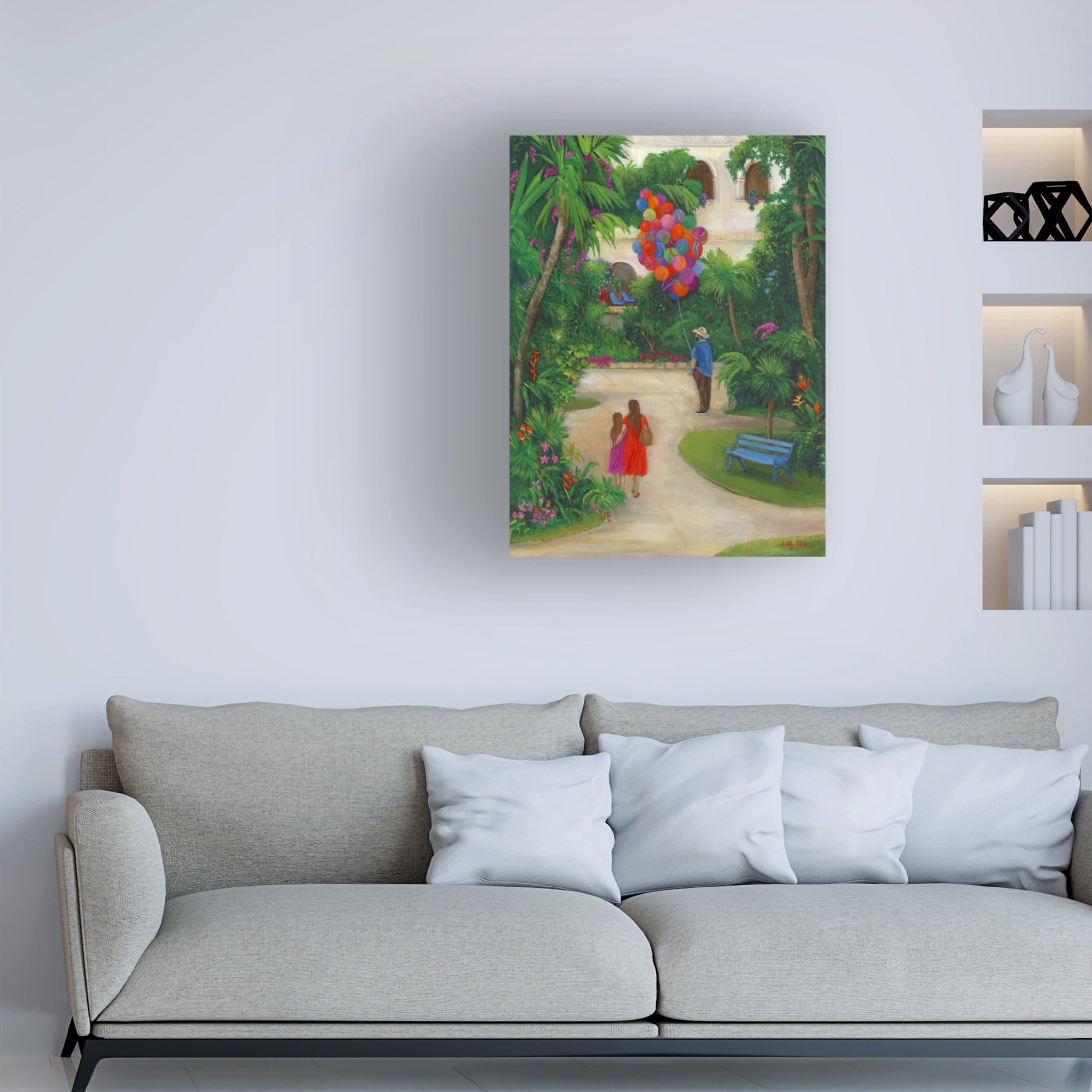 Canvas Wall Art - Betty Lou 'A Stroll in the Park' Wall Art for Living Room, Bedroom, or Office Décor by Trademark Fine Art - 35 x 47 Inches