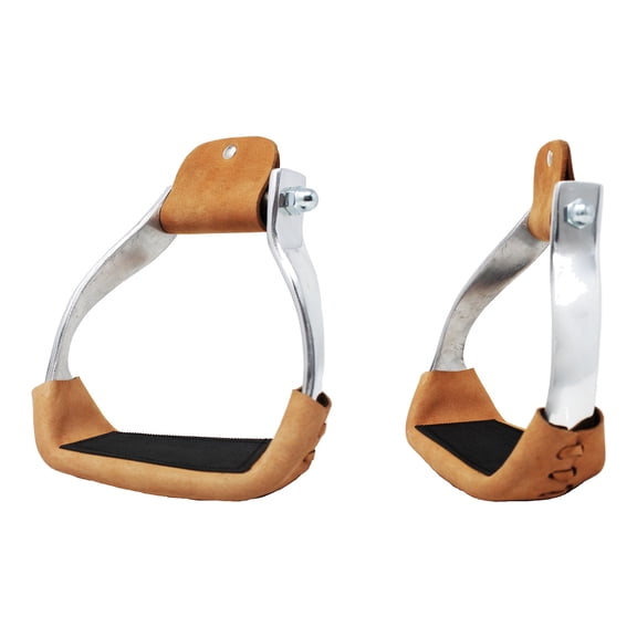 Horse Saddle Stirrups Western Saddle Aluminium Twisted Angled 51184