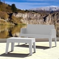 thumbnail image 2 of Compamia Box Resin Patio Coffee Table in Silver Gray, 2 of 4