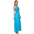 thumbnail image 4 of Sakkas Soft Jersey Feel Solid Color Smocked Bodice String Halter Long Dress - Turquoise - Small, 4 of 5