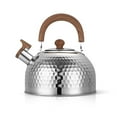 thumbnail image 1 of Hervidor de agua de acero inoxidable con silbato, gran capacidad, fondo plano para cocina de inducción a gas, hervir agua, 2 l, martillo, 1 of 12