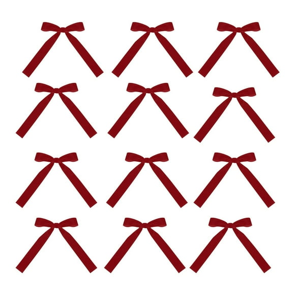 Lksixu Décorations de Noël 12 Pcs Nœud de Sapin de Noël en Velours Décoration Couronne Nœud Décoration Décor de Noël pour Fête de Vacances Mariage