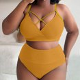 thumbnail image 5 of 2024 Women's Sexy Plus Size Suspender Bikini - High Waisted Solid Color Swimsuit, 5 of 6