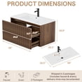 thumbnail image 3 of Erinnyees 36-Inch Floating Bathroom Vanity with Sink Combo, Wall-Mounted Cabinet with 2 Fluted Drawers & Silent Slides, Includes Faucet & Adjustable Hardware, 3 of 7