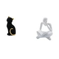 thumbnail image 1 of Figura de escritorio,Estatua de gato,linda estantería,escritorio,decoración del hogar,Figura de lector abstracto,Estatua de pensador abstracto,arte,manualidades,decoraciones,Figuras humanas, 1 of 8