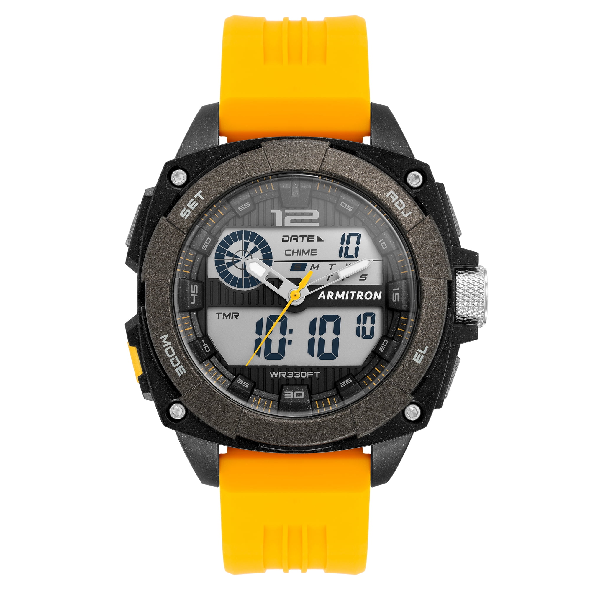Armitron Unisex Adult Sport Yellow Black Digital Wristwatch