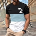 thumbnail image 2 of Mens Casual Pantalones Cortos Cuello Redondo Patchwork Impresión Suéter Blusa de Fitness, Camisetas para Hombre, 2 of 4