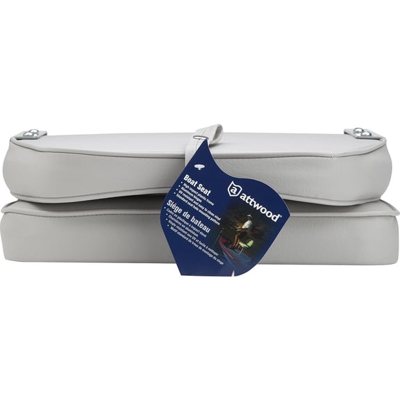 Attwood 98395GY Low-Back Padded Boat Seat, Gray, High-Impact Plastic Frame, 7 Inches W x 16 Inches D x 16 Inches H