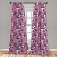 thumbnail image 5 of Ambesonne Flower Curtains, Exotic Orchid Blossoms, Pair of 28"x63", Pink Violet and Yellow, 5 of 5