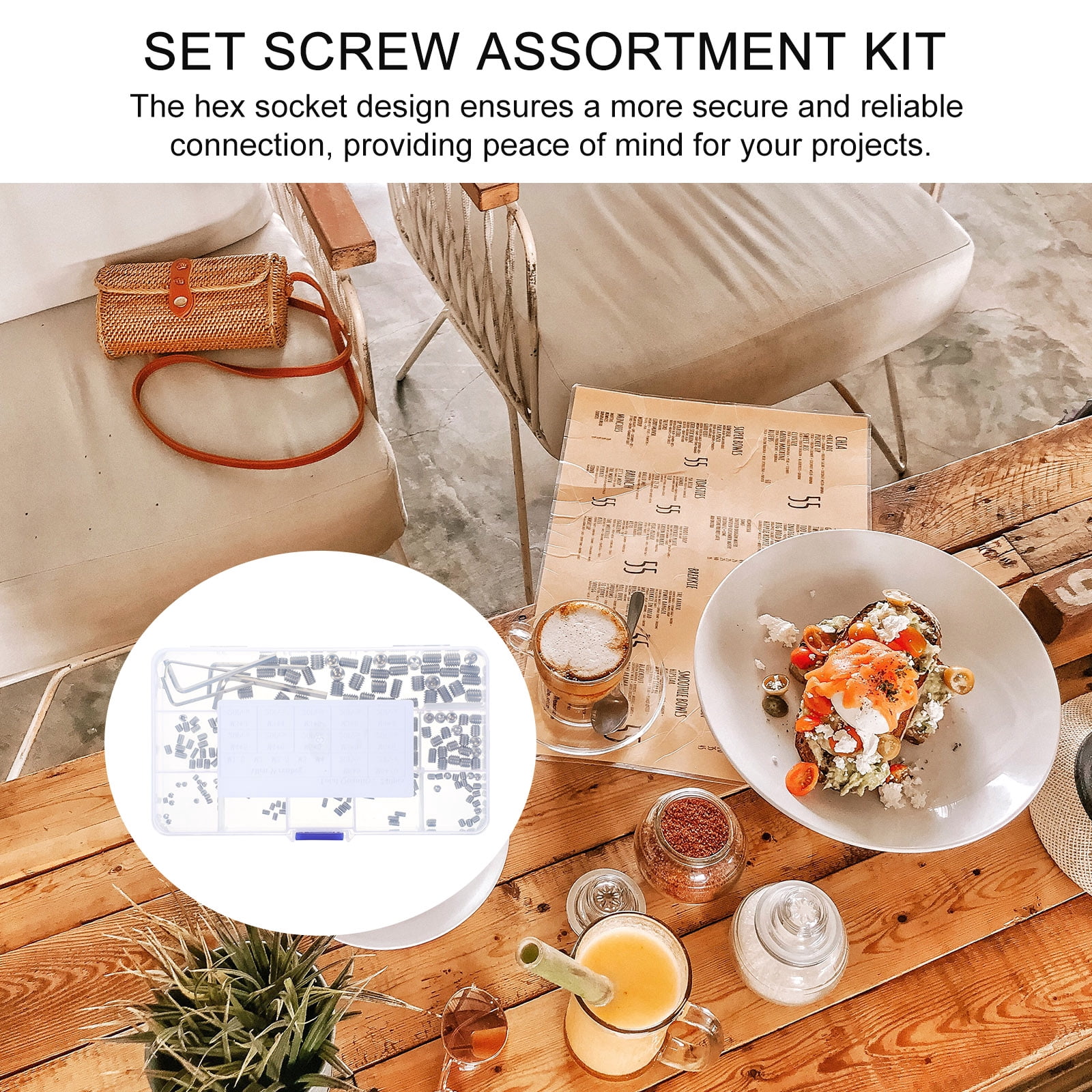 MLINS 1 Set Stainless Steel Grub Screw Assortment Small Set Screws