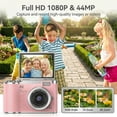 thumbnail image 5 of 4K Kids Camera, 2.4" Flip Screen, 32GB SD Card, Compact Digital Camera for Teens & Beginners, Pink, 5 of 10