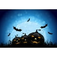 thumbnail image 2 of ABPHOTO Polyester 7x5ft Halloween Photography Backdrops Black Pumpkin Face Bat Moon for Child Photo Studio Backgrounds, 2 of 3