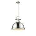 thumbnail image 3 of Yep by Golden Lighting Duncan 1-light 14in Rod Hung Pendant in Aged Brass and White shade, 3 of 7