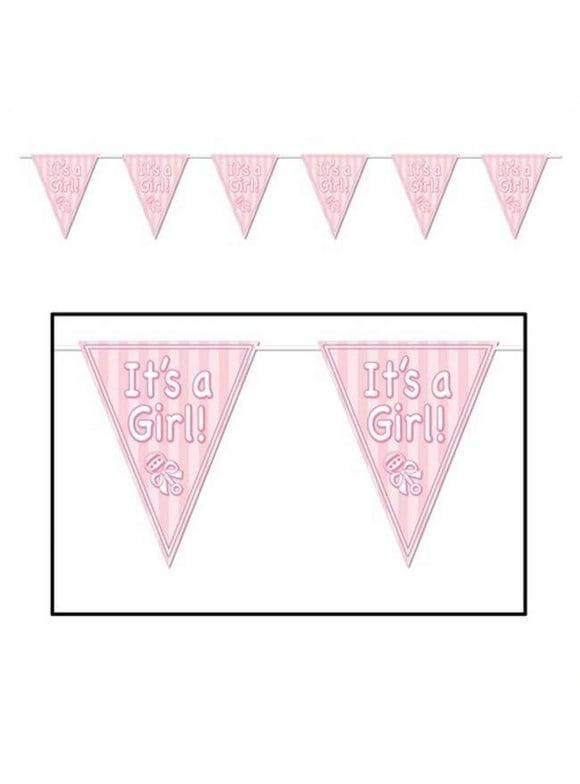 It's A Girl Pennant Banner Party Accessory (1 count) (1/Pkg)