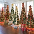 thumbnail image 6 of BrylaneHome 7.5 Ft Fully Decorated Pre-Lit Pop-Up Christmas Tree with 450 Warm Lights & Included Stand, Collapsible, Easy Assembly, 6 of 6