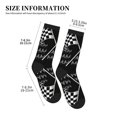 thumbnail image 3 of Athletic Socks Racing Checkered Flag Sport Running Calf Socks Crew Socks for Men Women, 3 of 7