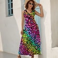 thumbnail image 5 of Colofrul Rainbow Leopard Sleeveless Dress Summer Women Clothes Dress for Pregnant Women Dresses, 5 of 9