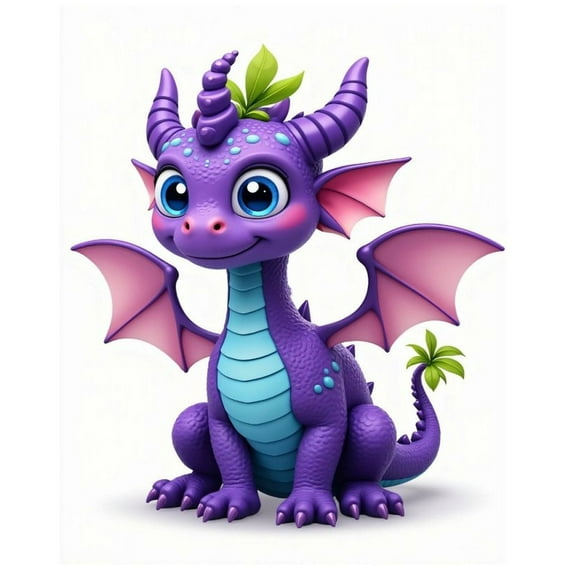 Paint by Numbers Kit for Adults, Charming Purple Dragon Cartoon Paint by Numbers, Easy Paint by Numbers Kit for Adults Beginner, DIY Adult Paint by Number Kits on Canvas, Home Decor