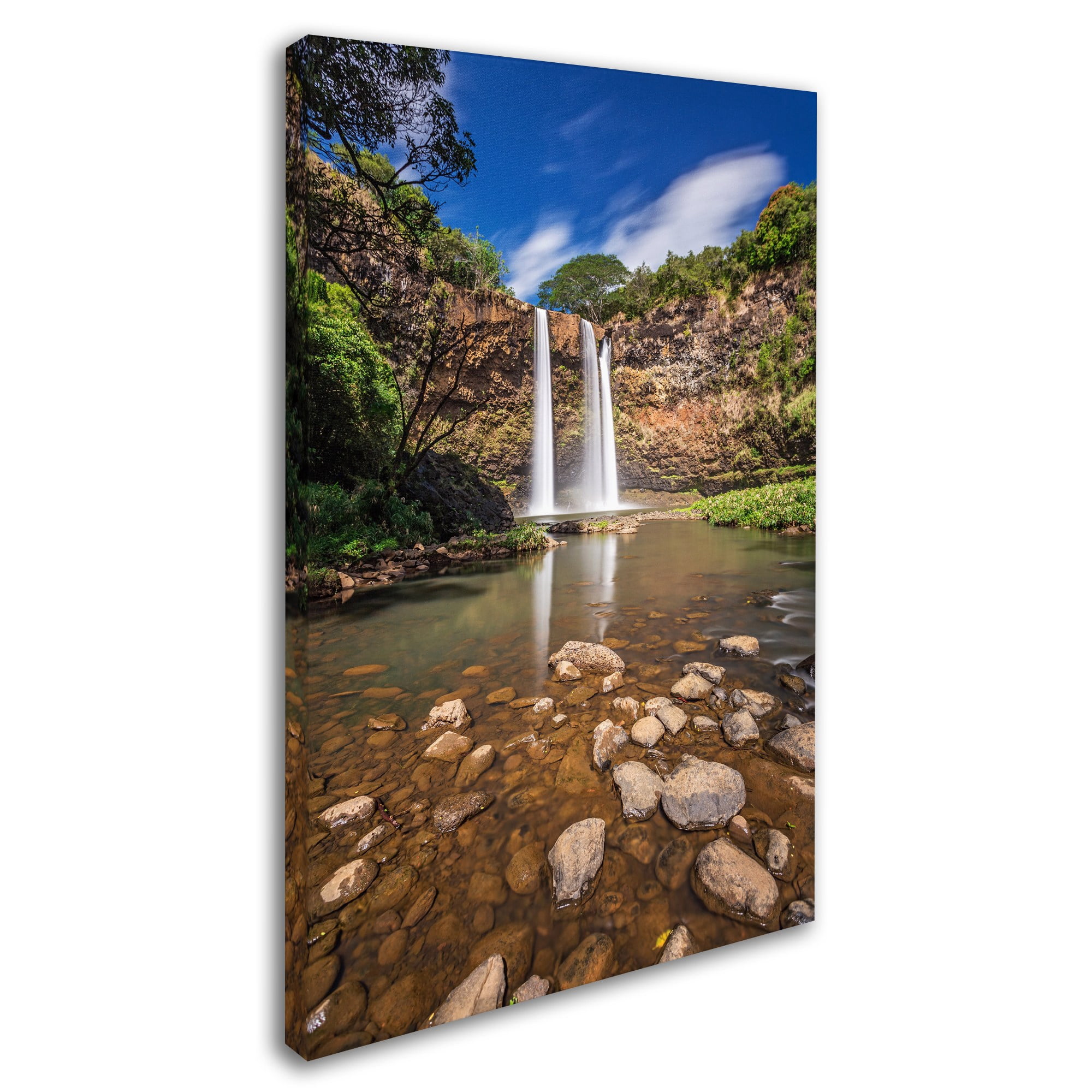 Trademark Fine Art 'Wailua Falls' Canvas Art by Pierre Leclerc