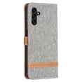 thumbnail image 4 of Feishell Fit for Samsung Galaxy A15 Phone Case with Wrist Strap,Cloth Texture PU Leather Shockproof Anti-Scratch Magnetic Flip Stand Card Slots Wallet Phone Case,Gray, 4 of 8