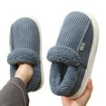 thumbnail image 3 of Daznico Unisex Winter Slippers - Plush Closed-Back House Shoes with Non- Sole, Warm Indoor Comfort,Color:Blue,Size:10.5, 3 of 7