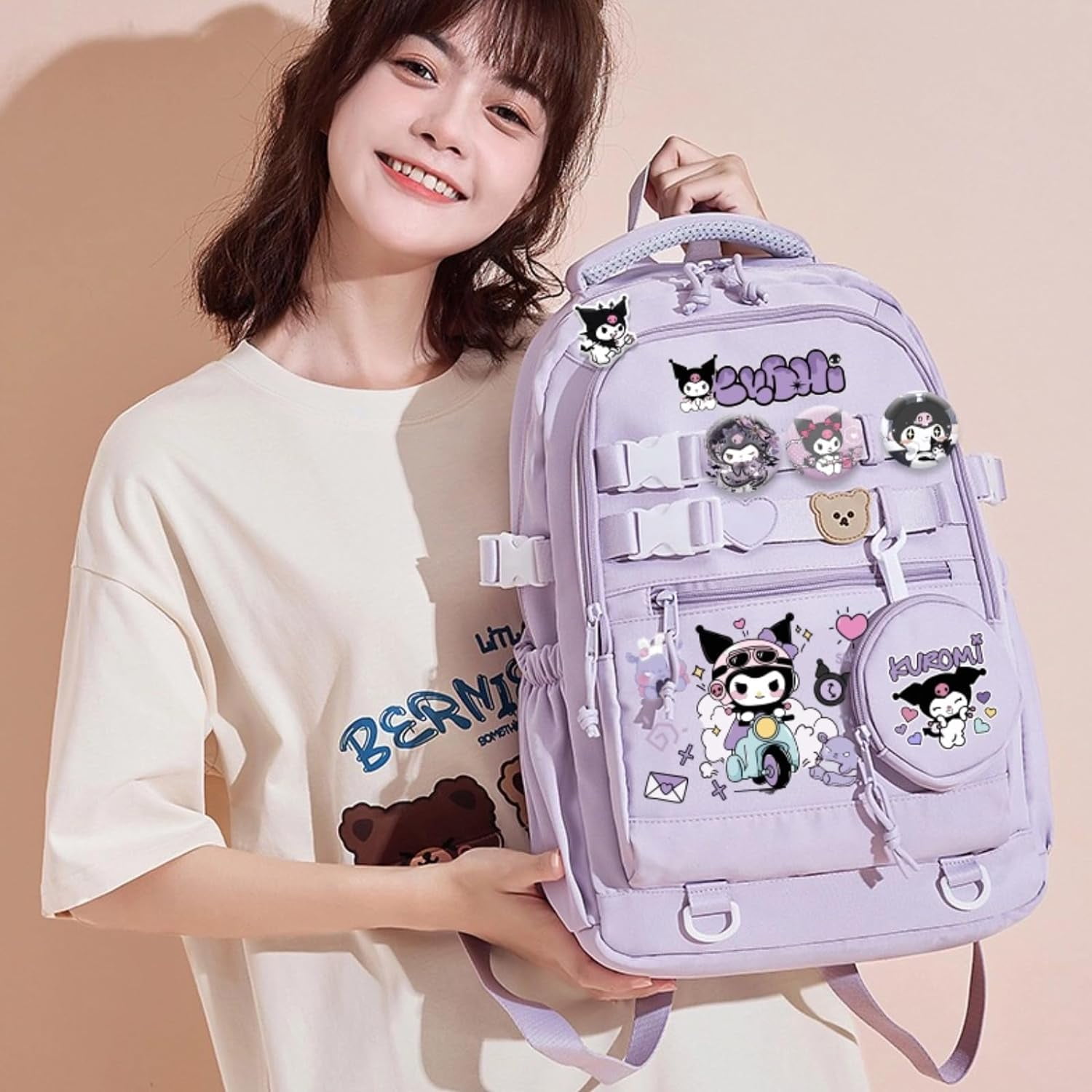 Kawaii Backpack with 21Pcs Accessories Anime Cartoon Anti-Theft