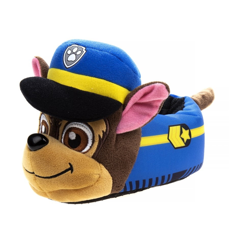 Nickelodeon Paw Patrol Marshall And Chase 3D Toddler Boys Dual Sizes Slippers, Blue, 5-6