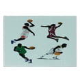 thumbnail image 3 of Sports Cutting Board, Basketball Players Dribbling Dunking Floater Vibrant Colored Uniforms Sportsmanship, Decorative Tempered Glass Cutting and Serving Board, Small Size, Multicolor, by Ambesonne, 3 of 5