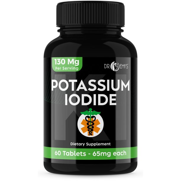 Potassium Iodide Pills Tablets 1Pack 130mg Servings Total of 60
