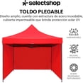 thumbnail image 2 of Carpa Toldo 3x3 Metros con Paredes Reforzado Plegable Impermeable Facil Armado Y Transporte para Jardín Casa Exterior Uso Rudo Acero Lona (Roja), 2 of 7