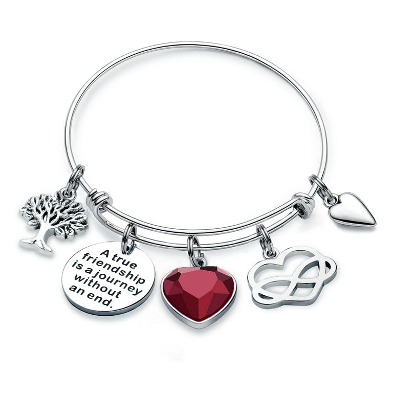 TINGN Birthstone Bangle bracelets for Women Friendship Gifts for