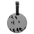 thumbnail image 1 of Graphics and More Birds On Wires Round Leather Luggage ID Bag Tag, 1 of 1
