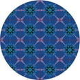 thumbnail image 1 of Ahgly Company Machine Washable Indoor Round Transitional Blue Area Rugs, 6' Round, 1 of 7