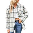 thumbnail image 1 of Blusa De Manga Larga, Solapa, Botón Cómodo, Transpirable, Para Mujer, Casual, Para Citas, Para Dama, Para El Trabajo ANGGREK Cocina, Decoración y Otros, 1 of 5