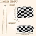thumbnail image 2 of Women's Leather Shoulder Bag Crossbody Purse with Zipper Pockets Waterproof PU Handbag Black and White Checkered, 2 of 5