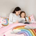 thumbnail image 5 of Manfei Cute Bow Ribbon Bedding Comforter Set,3D Rainbow Balloon Twin Comforter Sets,First Letter J Bedding Set For Girls,Super Cozy Room Decor Reversible,2-Piece, 5 of 8