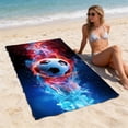 thumbnail image 4 of Microfiber Oversized Beach Towel,Sand Free Quick Dry Lightweight Absorbent Towel,Football Patterned Beach Towel Quicks Drying Not Easily Sand Sticking Towel Travel Swimming Sports Towel,55x27.5in, 4 of 6