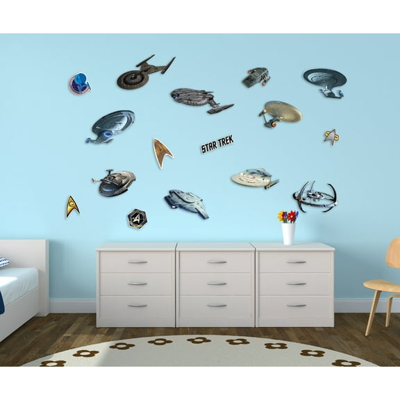 Star Trek Hero Ships Movable Vinyl DIY Wall Art Stickers Set - Walls, Windows, Doors