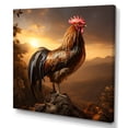 thumbnail image 2 of Designart "Dusk Chicken Rooster" Animals Wall Art - Modern Red Chicken Bedroom Canvas Wall Art, 2 of 6