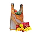 thumbnail image 3 of Shopping Bag 17.5×4.5×15in Crack Resistant Waterproof Super Large Capacity Reusable Extended Handle Can Be Carried Or One Shoulder Orange And White-Gold Marble, 3 of 8
