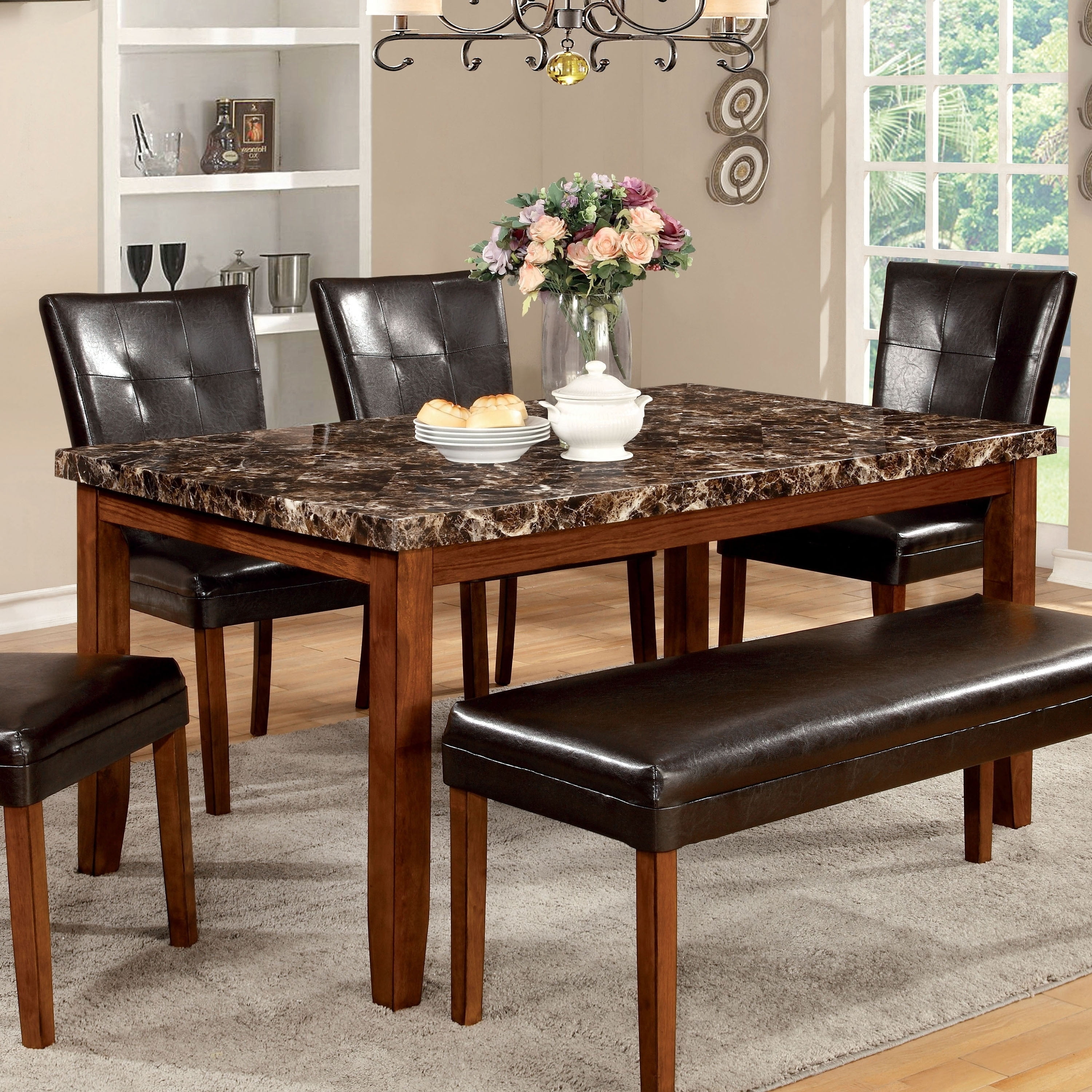 Furniture Of America Yols Contemporary Oak 60 Inch Dining Table Walmartcom Walmartcom