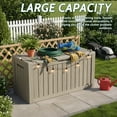 thumbnail image 3 of fazzn 80 Gallon Resin Deck Box Outdoor Indoor Waterproof Storage Box for Patio Furniture Pool Accessories Storage for Cushion Garden Tools (Brown), 3 of 7