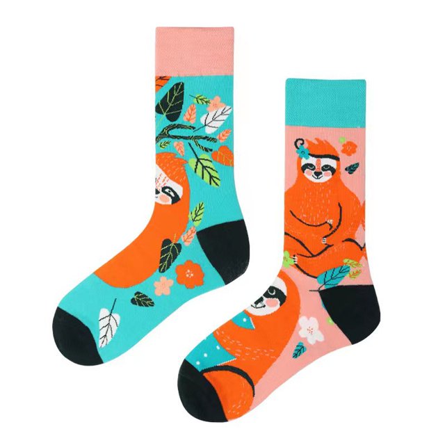 AB version asymmetrical couple trend medium high cotton color socks 14 EU37-44