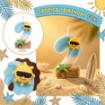 thumbnail image 2 of Birthday Candle Number Island Style Blue White Brown with Sun and Tree Cartoon Creative Party Cake Topper Decoration, Tropical Numeric Candle for Celebration, Paradise Themed Cake Decor, 2 of 6